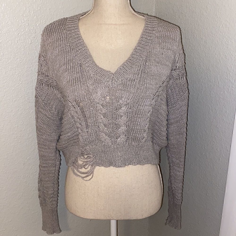 Wildfox distressed cropped sweater  - Picture 2 of 3